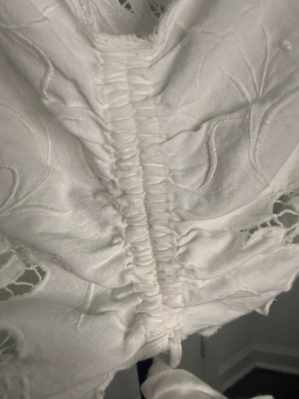 MOTHER The Social Butterfly Eyelet Crop Top- S- Bright White MSRP MSRP $218 - Picture 13 of 13